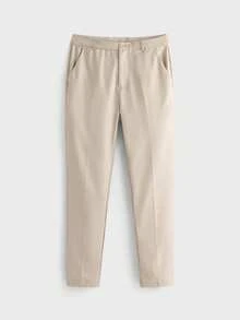 Merionis Men's Anti-Wrinkle And Easy To Care For Fashion Versatile Casual Commute Airport Graduation Office Work Solid Color Suit Pants Teachers' Day Khaki - Apricot - View 4