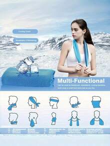 2Pcs Cooling Towels For Neck & Face, Soft Breathable Microfiber Sweat Absorbent Towels, Ideal For Yoga, Running, Gym, Workout, Camping And All Sports Activities - Multicolor - View 5