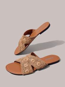 Styleloop Señoras, Uñas de Sauce, Hebillas, Zapatos Planos. - Camel - Ver 3