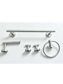 1PC Stainless Steel Bathroom Round Towel Ring, Bathroom Storage Hanging Hook, Toilet Paper Holder Bathroom Accessories Bathroom Tools - silver - View 9
