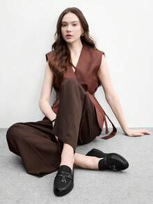 CUCCOO BIZCHIC 女款拼接流蘇時尚休閒日常穿著一腳式平底鞋 春季鞋 春假 復活節 聖誕節 春季鞋 - 黑色 - 查看 6