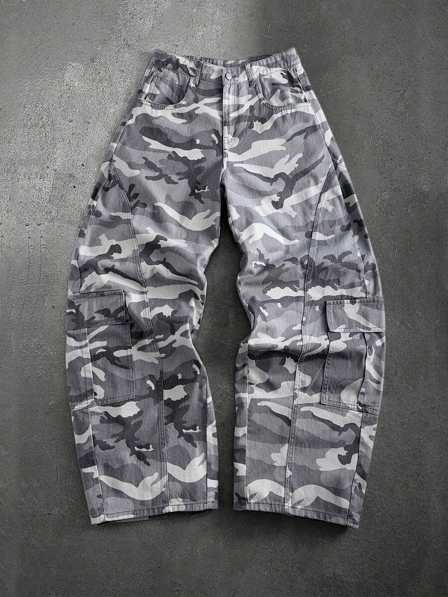 ROMWE MEN Street Life Men's Camouflage Loose Fit Jeans - Multicolor - View 1