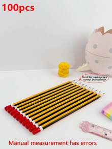 HB Pencils, Yellow Striped Poplar Wood Barrel, 0.7mm Medium Tip, HB Hardness - Ideal For Students And Office Use - A - View 13