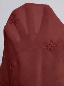 SHEIN LUNE Plus Size Women's Floral Embroidered Pattern Casual Daily Wear Shirt - Brown - View 6
