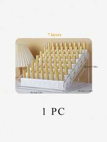 1pc Removable Multi-Layer Cosmetics Storage Rack With Buckle, Nail Polish Storage Box, Desktop Cosmetics Display Rack, Nail Polish Multifunctional Cosmetics Box, Lipstick, Beauty Tools And Skin Care Products, Back To School, Christmas - Clear - View 17
