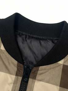 Manfinity Homme 男士格紋拉鍊休閒百搭日常旅行長袖夾克 - 彩色 - 查看 3