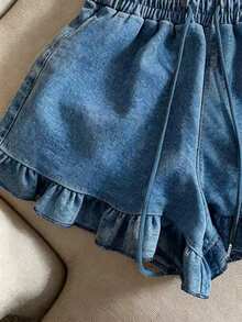Resyla Women's Casual Ruffle Drawstring Shorts, Versatile Bottom Wear - Multicolor - View 4