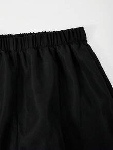 SHEIN Casuvi Kids 青少年女孩日常通勤溫柔清新優雅春夏櫻花粉輕盈襯衫搭配百搭百搭細肩帶背心與純色直筒寬腿褲3件套 - 彩色 - 查看 12