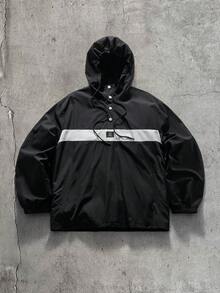 AXEPEAK 男士抽繩連帽休閒日常長袖夾克 - 黑色 - 查看 7