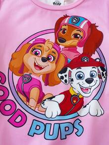 SHEIN | PAW Patrol 两件套休闲男童睡衣，圆领短袖上衣和短裤，舒适套装 - 彩色 - 查看 4