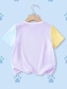SHEIN | PAW Patrol Cute & Fashionable Versatile Round Neck Short Sleeve T-Shirt For Young Girls - Multicolor - View 2