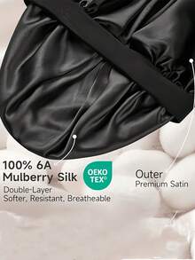 SHEIN 1/2件裝絲綢睡眠帽，緞面髮帽，柔軟彈性帶絲綢睡眠帽，適合捲髮的絲綢髮套，女性睡眠用髮帽，絲綢髮套，彈性寬帶絲綢睡眠帽，柔軟透氣 - 粉色 - 查看 10