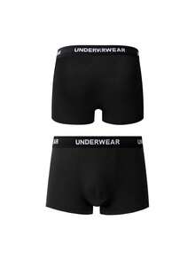 Provexi Provexi 11pcs/Set Men's Solid Color Boxer Briefs With Lettered Waistband - Multicolor - View 3