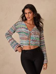 Glamine Women's Hollow-Out Cardigan, Bohemian Vacation Style - Multicolor - View 1