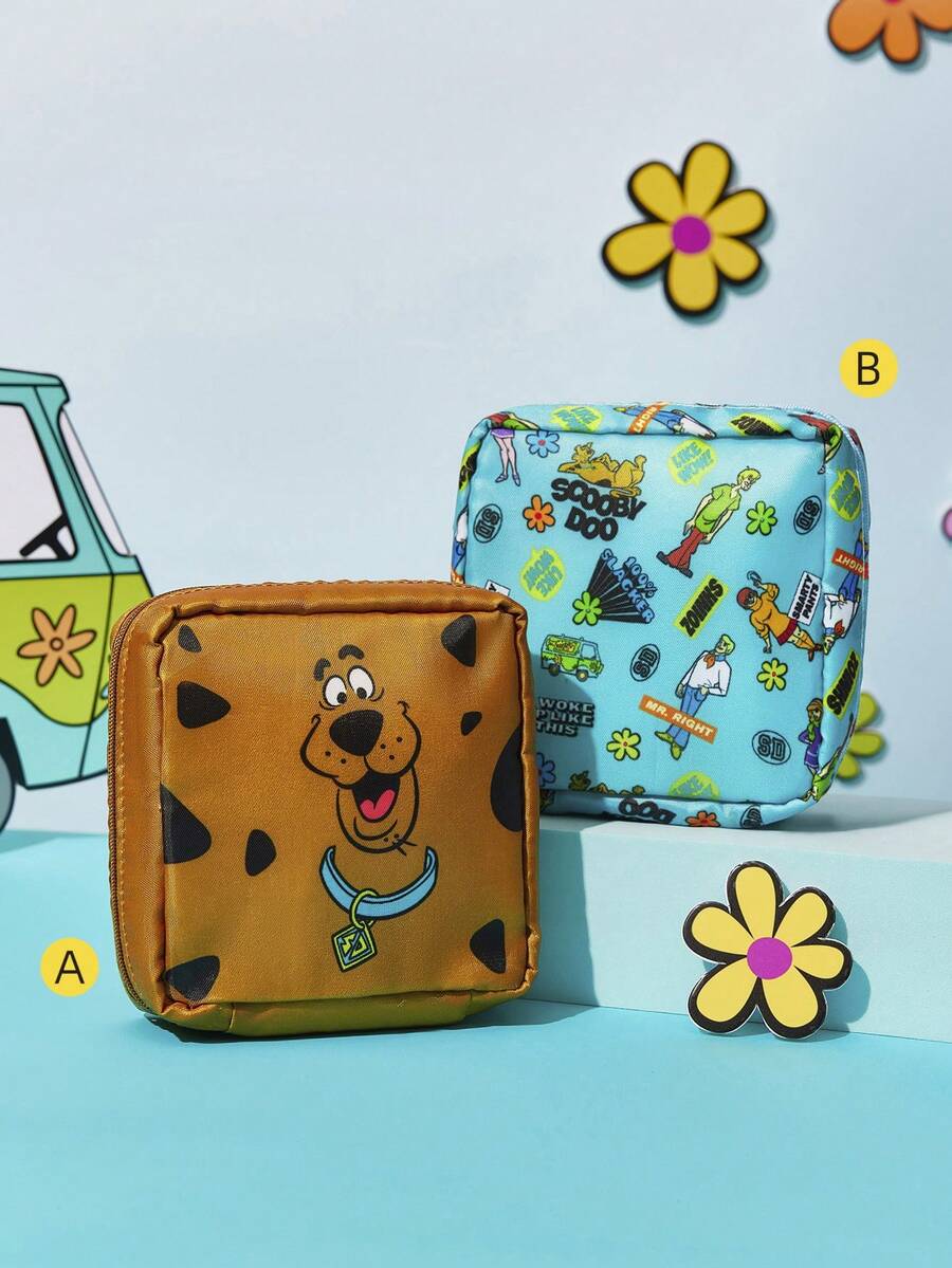 SCOOBY-DOO X Joivida 1 Pc Multifunctional Storage Bag With Fun Pattern, Polyester Material, Lightweight Easy Carry, Portable Compact Design, Purse Insert Daily Use, For Travelers, Versatile Multi-Purpos - dark - View 1