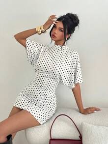 Aloruh 女款優雅無袖網紗長袖刺繡洋裝 - 彩色 - 查看 3