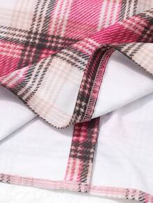 EMERY ROSE Plus Size Women's Blush Pink Plaid Color Block Hooded Long Sleeve Ribbed Cuff Pullover Hoodies Casual Daily Going Out Fall Fashion 2026 - Dusty Pink - View 11