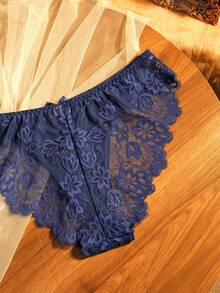 Divavoom 1 pieza Bragas de encaje para mujer talla grande - Azul Marino - Ver 7