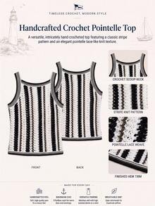 Nima Coro Áo tank top dệt kim nữ phong cách tối giản, phối màu khối kẻ sọc, dễ phối đồ, đa năng, phù hợp đi làm và đi du lịch - màu đen - Xem 2