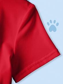 SHEIN | PAW Patrol 男童可爱卡通印花短袖T恤和短裤套装 - 白色 - 查看 4