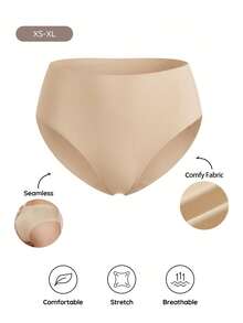Bralution 1pc Nude Seamless High Waist Comfortable Minimalist Daily Seamless Panties (1pc/Pack) - Light Grey - View 6