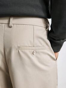 Merionis Men's Anti-Wrinkle And Easy To Care For Fashion Versatile Casual Commute Airport Graduation Office Work Solid Color Suit Pants Teachers' Day Khaki - Apricot - View 7