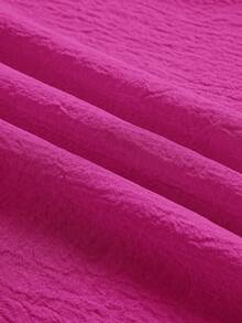Shapeblank Vestido de verano casual de talla grande con unicolor y bajo con volantes - Rosa Fucsia - Ver 7