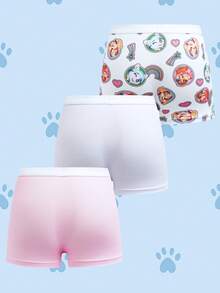 SHEIN | PAW Patrol Young Girl Cartoon Print Elastic Waist Briefs - Pink - View 2