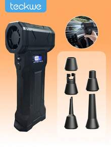 Teckwe 1 High-Speed Brushless Motor Turbo Handheld Fan, Multiple Replaceable Nozzles, Suitable For Outdoor Camping And Cleaning Keyboard Gaps In The Car Battery Capacity: 1300mAh USB Charging - A - View 1