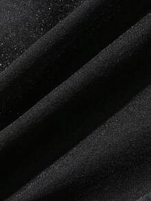 Dazy Plus 女款純色休閒拼接雪紡後背設計寬鬆版型春夏秋通勤西裝外套，時尚通勤穿搭 - 黑色 - 查看 7