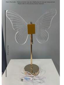 Premium Gold Butterfly USB Lamp | Romantic Butterfly Lamp | Decorative Art Piece | LED Desk Lamp | Ambient Lighting For Desk | Bedside Night Light | USB Powered | 3-Color Adjustable , Suitable For Living Room, Bedroom, Office Or Dining Table - various - View 2
