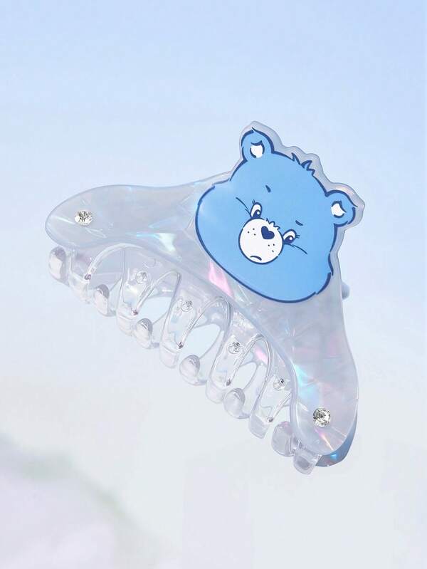 SHEIN X Care Bears مشبك شعر بتصميم دب ثلاثي الأبعاد لطيف ثنائي الجانب، للنساء