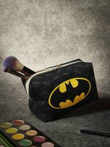 Batman X Joivida 1pc Cute Cartoon Color Blocking Makeup Bag, Extra Large Capacity, Ultra-Lightweight & Portable, Foldable & Dustproof, Breathable & Wear-Resistant. Great For Daily Commuting, Office, Travel, Vacation, Outdoor Work, Gym, Beach, School, Back To School, Birthday, Holiday Gift. A Practical Choice For Young Women & Office Workers - cartoon - View 3