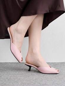 CUCCOO BIZCHIC Women's Daily Commute Peep Toe Stiletto Shoes Spring Shoes - Pink - View 5