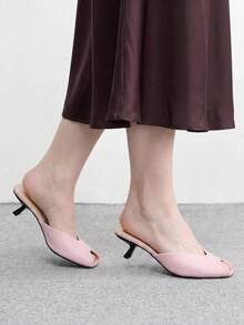CUCCOO BIZCHIC Women's Daily Commute Peep Toe Stiletto Shoes Spring Shoes - Pink - View 6