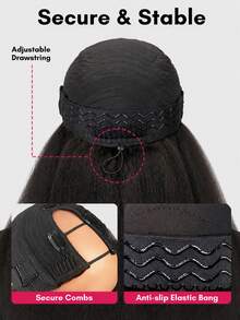 QUICK WEAR 9AM Hair Wear & Go 捲直人髮 U型假髮 自然色 無膠 U型假髮 無縫融合 初學者友善 180% 密度 16-26 英吋 - SNatural - 查看 10