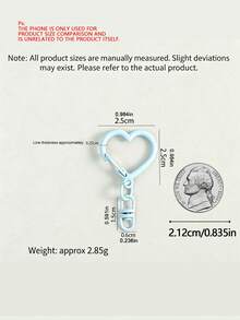 10/20Pcs Random Color Heart Shaped Keychain, DIY Jewelry Making Accessories For Bags, Dog Leashes, Wallets, Keychains, Pet Charms & Outdoor Key Ornaments, Key Ring Decor Components - Heart-shaped Hook - View 4