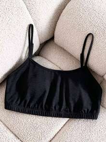 Franclia Women's Solid Color Camisole Top And Drawstring Waist Shorts Casual 2-Piece Set - Black - View 2