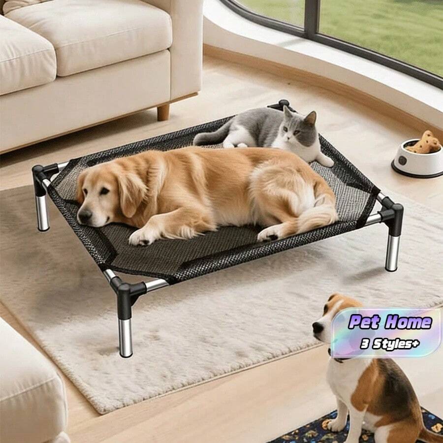 Dog Bed, Camping Bed, Hammock, Sofa, Pet Bed, Indoor And Outdoor, Durable, Comfortable, Cool, Suitable For Cats And Dogs - Black - View 1