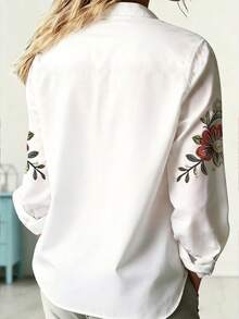 EMERY ROSE Women's Blouses & Shirts, Floral Print, Romantic Summer Shirts, Gifts For Women Fall - Multicolor - View 2