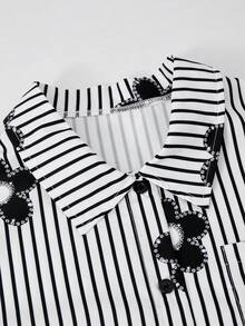 SHEIN Casuvi Kids 青少年女孩日常通勤溫柔清新優雅春夏櫻花粉輕盈襯衫搭配百搭百搭細肩帶背心與純色直筒寬腿褲3件套 - 彩色 - 查看 5