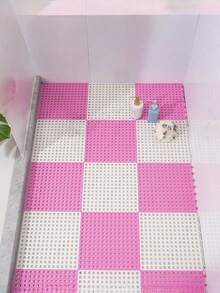 10 Pieces Per Set, Multi-Color Hollow Plastic Waterproof Pool Mats, Interlocking Floor Tiles With Drainage Holes, Anti-Slip Shower Mats, Bathroom Accessories, Colorful Grid Mats Suitable For Terraces, Balconies, Dog Kennels And Poultry Farms - multicolor - View 13