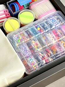 30pcs Set Of Transparent Plastic Storage Boxes, Including 1 Large Storage Box - Suitable For Storing Beads, Jewelry, Handmade Crafts And Various Small Items, Stackable Storage Containers, Organizing Supplies For Women, Essential Travel Items. - White - View 5