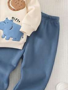 Infant Hooded Casual Comfortable Outfit - Multicolor - View 3