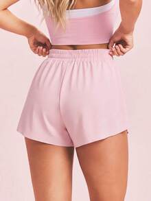 SHEIN Sovereign Charm Women's Minimalist Versatile Drawstring Waist Sports Shorts For Fitness - Multicolor - View 6