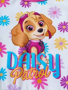 SHEIN | PAW Patrol Young Girl Daisy Print Ruffle Hem Sleeveless Dress, - Pink - View 8