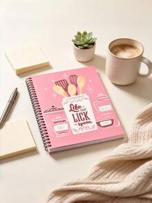 Durable Gloss Laminated Spiral Recipe Book, Gold Wire Binding, Waterproof Kitchen Cookbook Organizer, Sturdy Cover For Daily Use - Multicolor - View 2