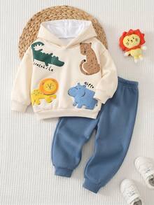 Infant Hooded Casual Comfortable Outfit - Multicolor - View 5