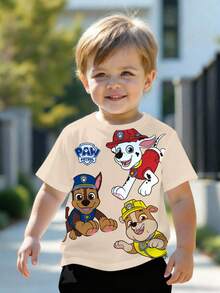 SHEIN | PAW Patrol 男童卡通图案圆领短袖T恤 - 白色 - 查看 5