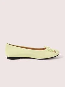 CUCCOO DOLLMOD Women's Flats, Round Toe Ballet Flats, Comfortable Slip-On - Light yellow - View 5